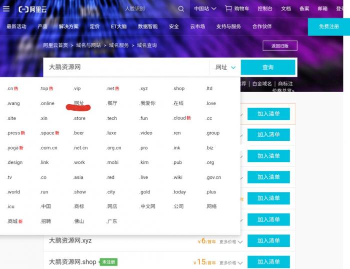 阿里云免费撸一个价值2千多元 .网址 .餐厅 后缀域名插图