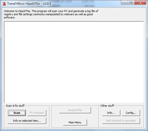 HijackThis(浏览器被劫持修复工具)v2.0.5 免费版-源来如此
