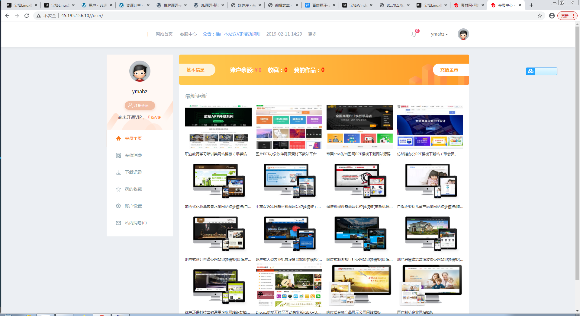 素材源码资源下载站源码,带用户中心和VIP充值系统,后台管理+素材下载+积分金币下载【站长亲测】插图4 素材源码资源下载站源码,带用户中心和VIP充值系统,后台管理+素材下载+积分金币下载【站长亲测】插图4