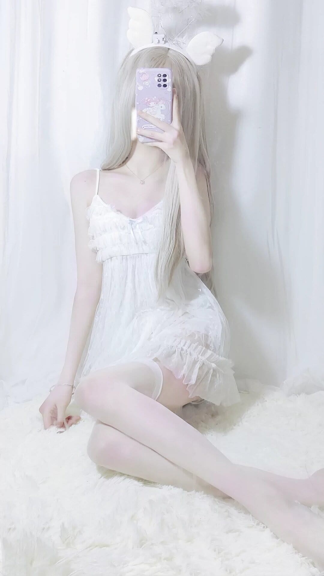 娇嫩的白丝白毛巨乳可爱小娇妻美图插图4