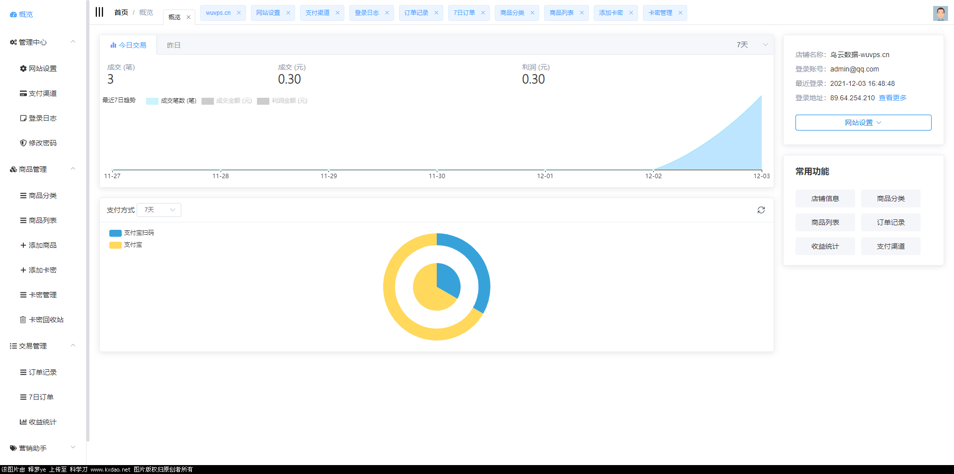 风铃发卡网源码最新版-可商用，支持个人码支付，当面付-源来如此