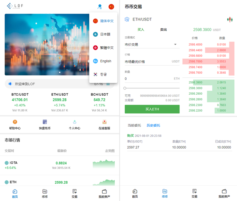 【区块链合约交易所源码】新币币交易所USDT秒合约杠杆C2C法币交易 手机端为VUE纯源码-源来如此