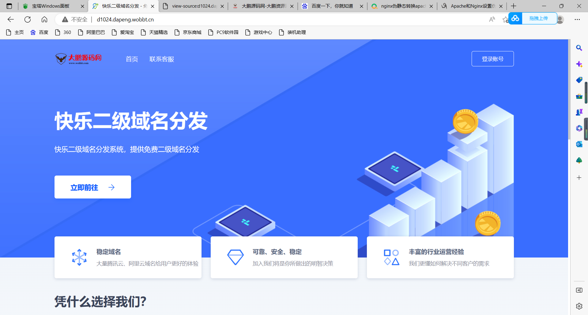 D1026 【大鹏亲测】许愿二级域名分发系统网站源码美化版-源来如此